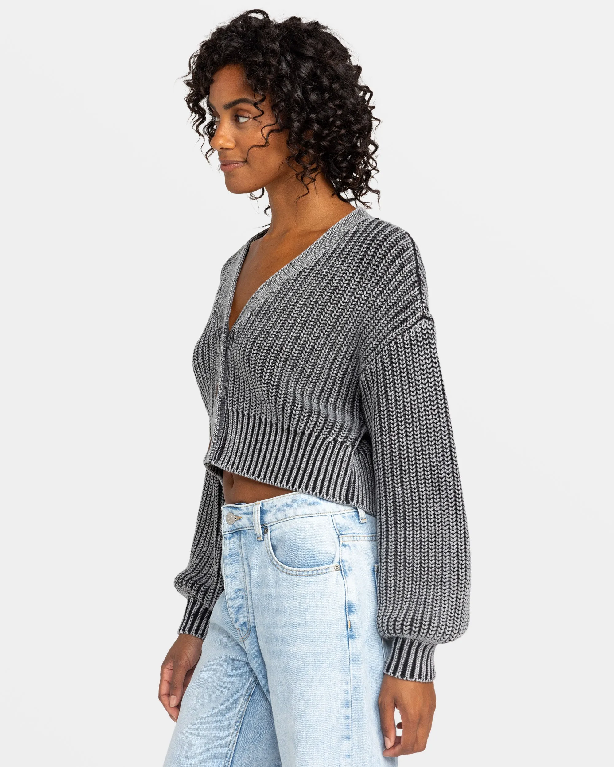 Sundaze Washed Cardigan - Phantom