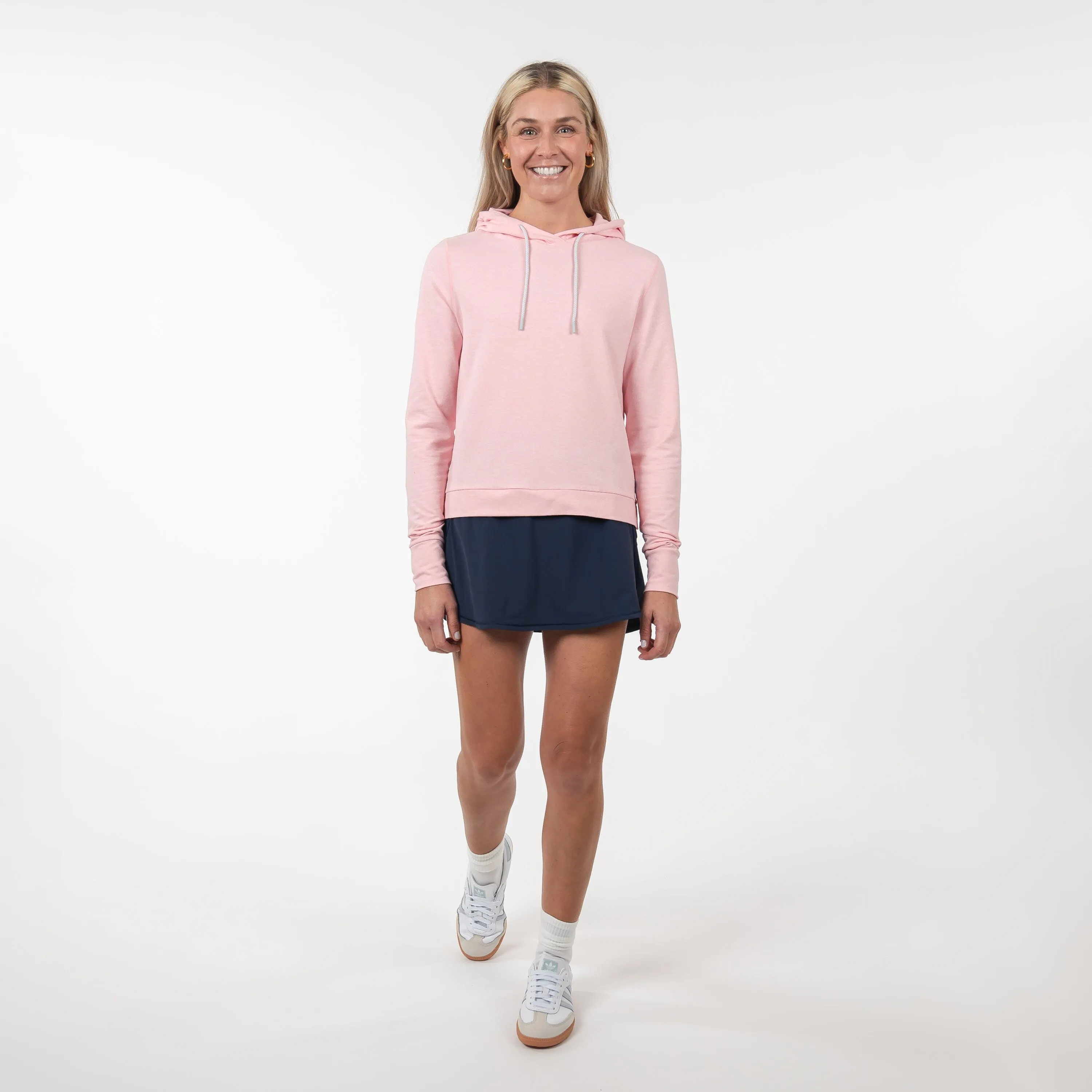 Tempo Performance Hoodie | Heather - Soft Pink/Pale Pink