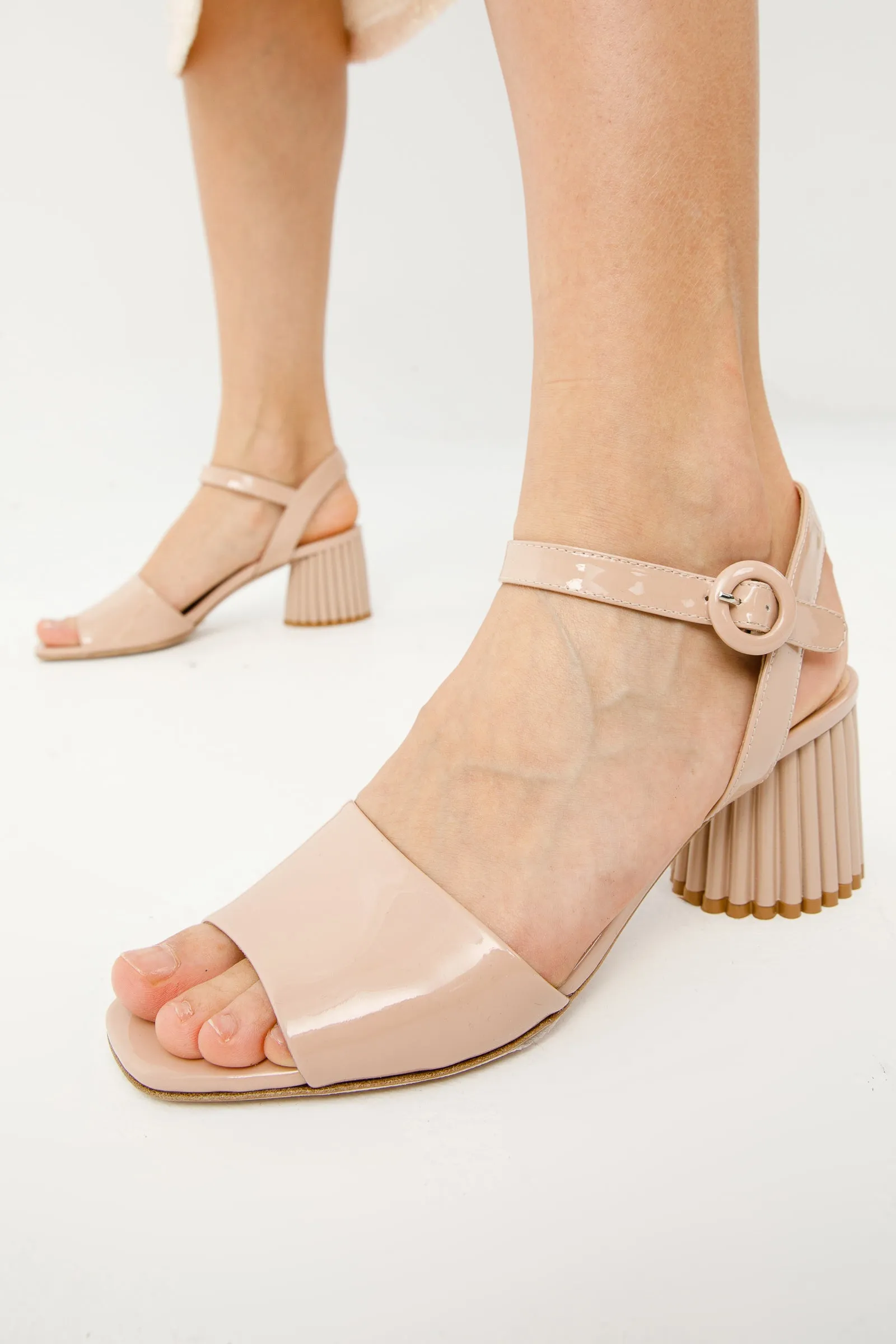 The Bamba Cream Patent Leather Women Sandal