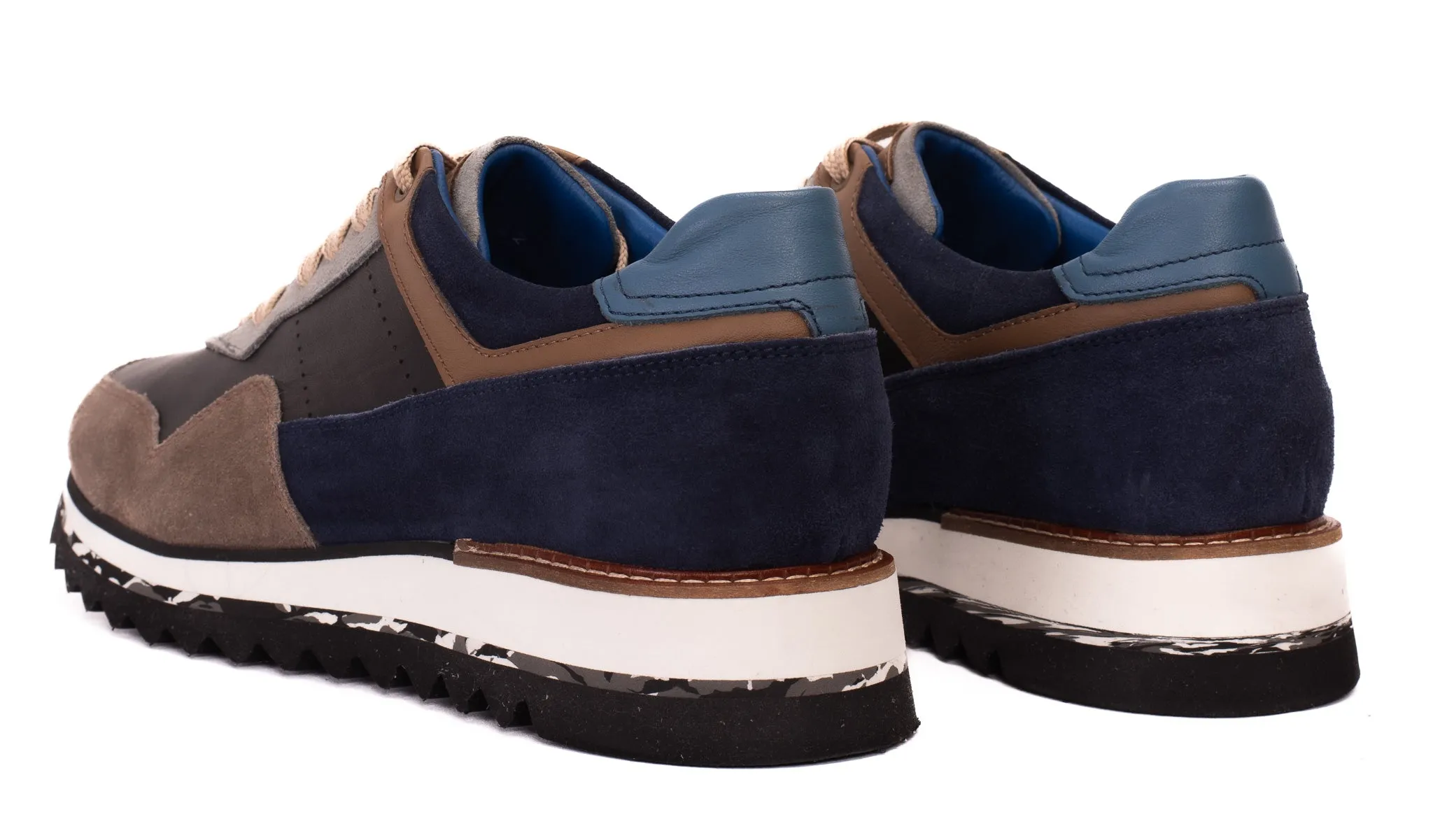 The Hoskova Jean Blue Leather Men Sneaker