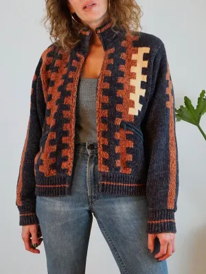 Vintage Chenille Southwestern Sweater Jacket