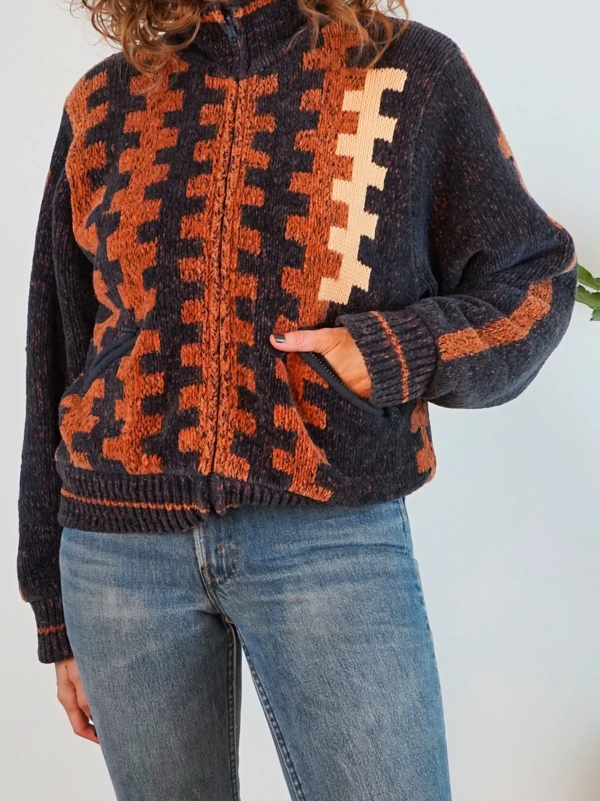 Vintage Chenille Southwestern Sweater Jacket