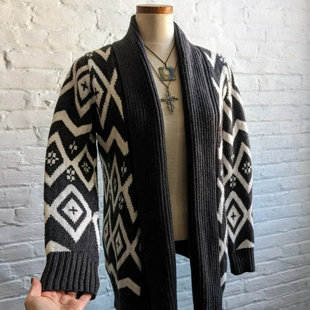 Vintage Southwest Printed Cardigan Boho Chic Aztec Western Sweater Shacket Top