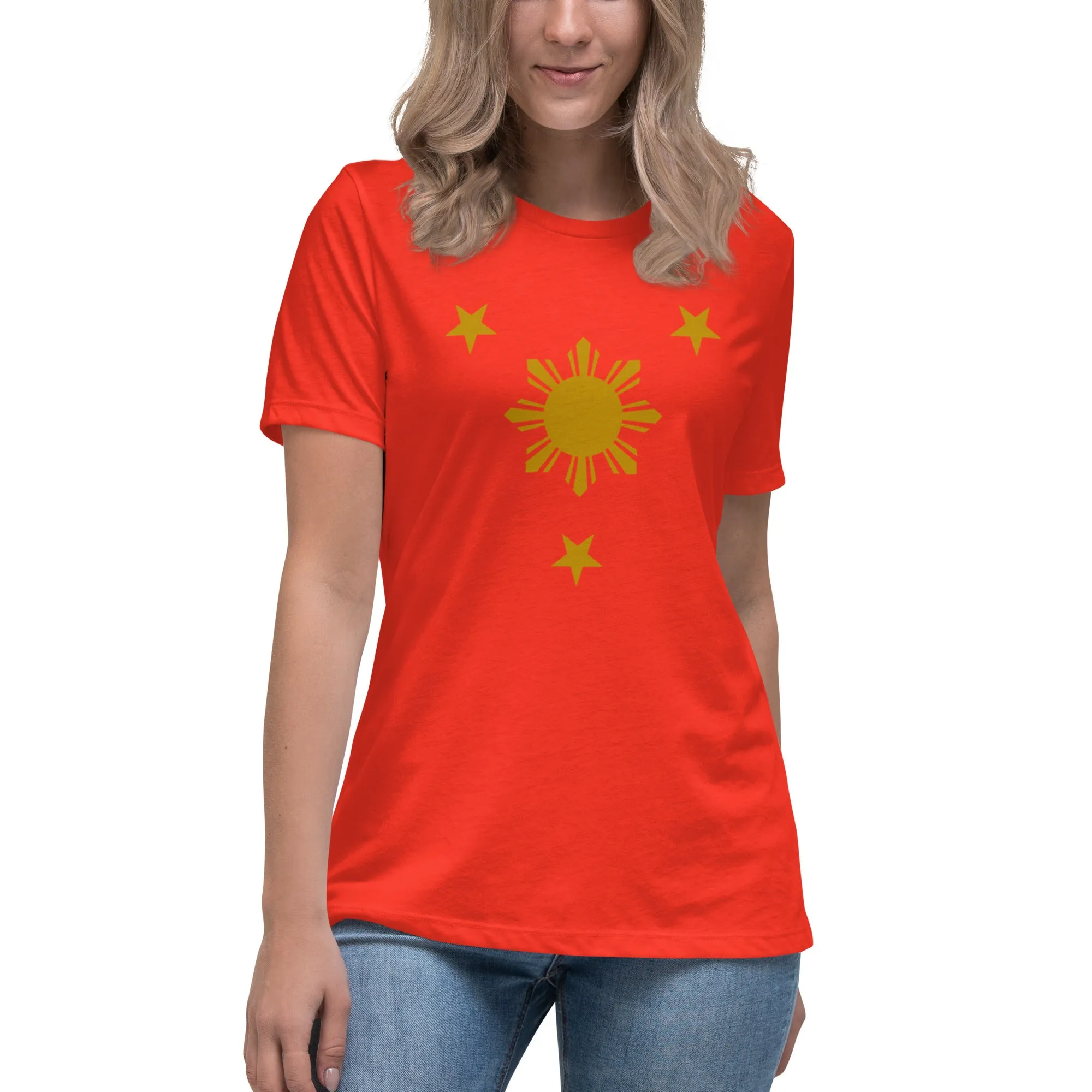 XWT01 - Three Stars and Sun Women's Relaxed T-Shirt - 10 Colors Available