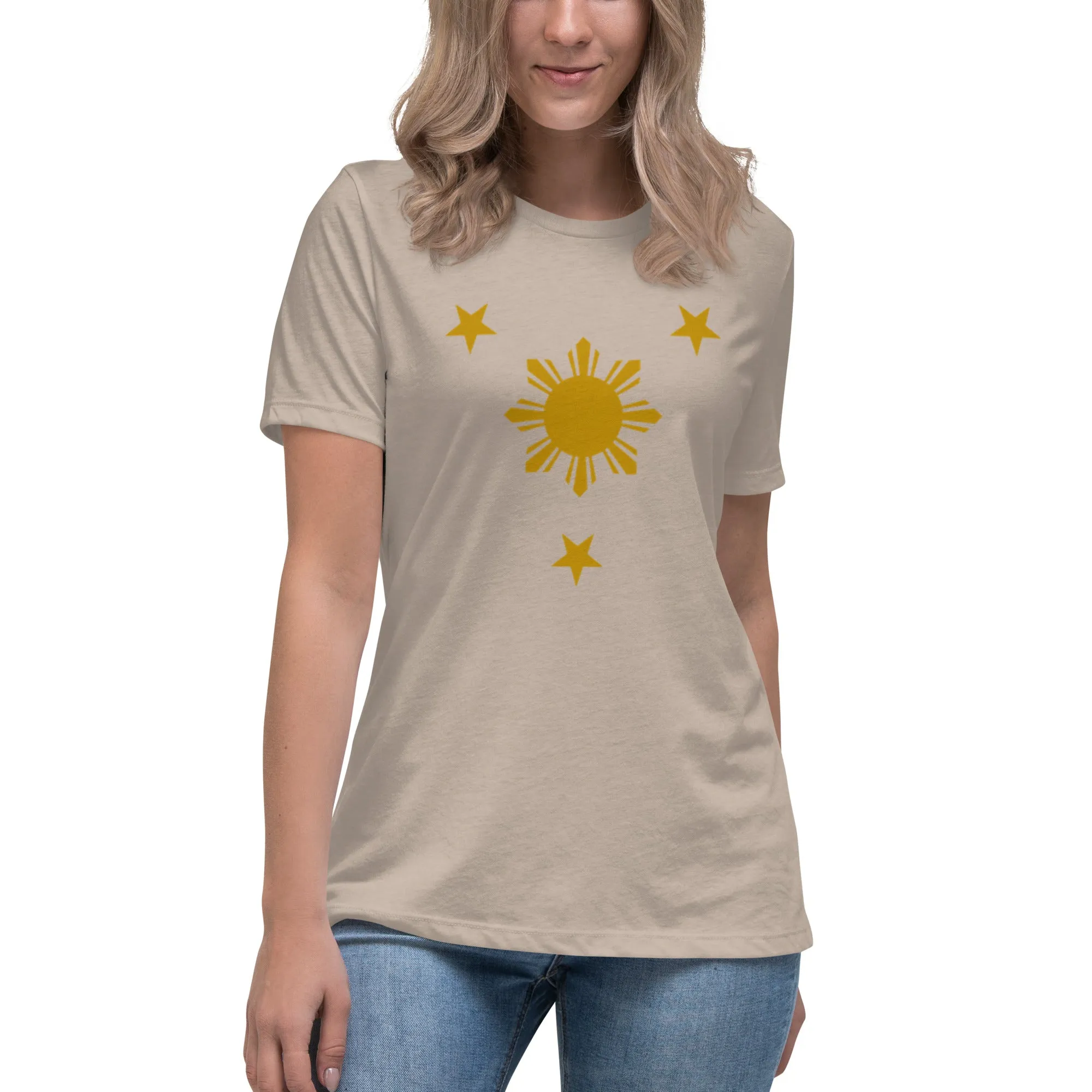 XWT01 - Three Stars and Sun Women's Relaxed T-Shirt - 10 Colors Available