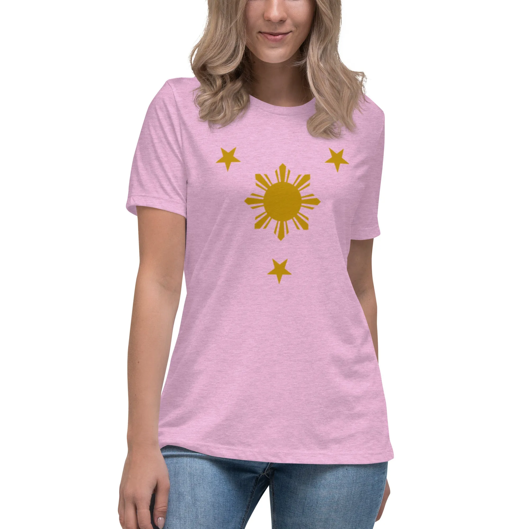 XWT01 - Three Stars and Sun Women's Relaxed T-Shirt - 10 Colors Available