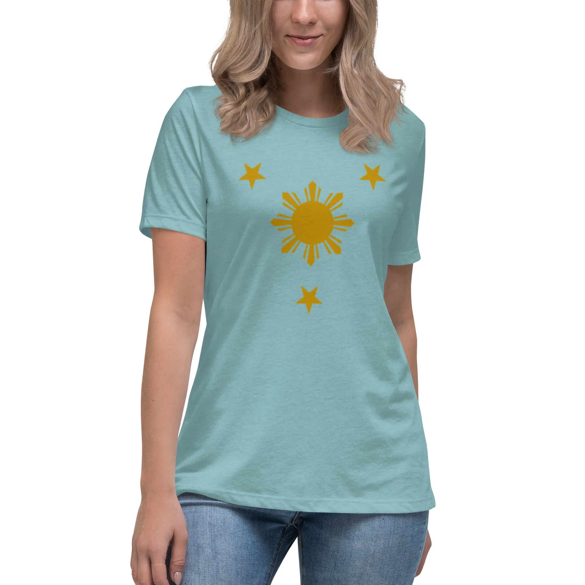 XWT01 - Three Stars and Sun Women's Relaxed T-Shirt - 10 Colors Available