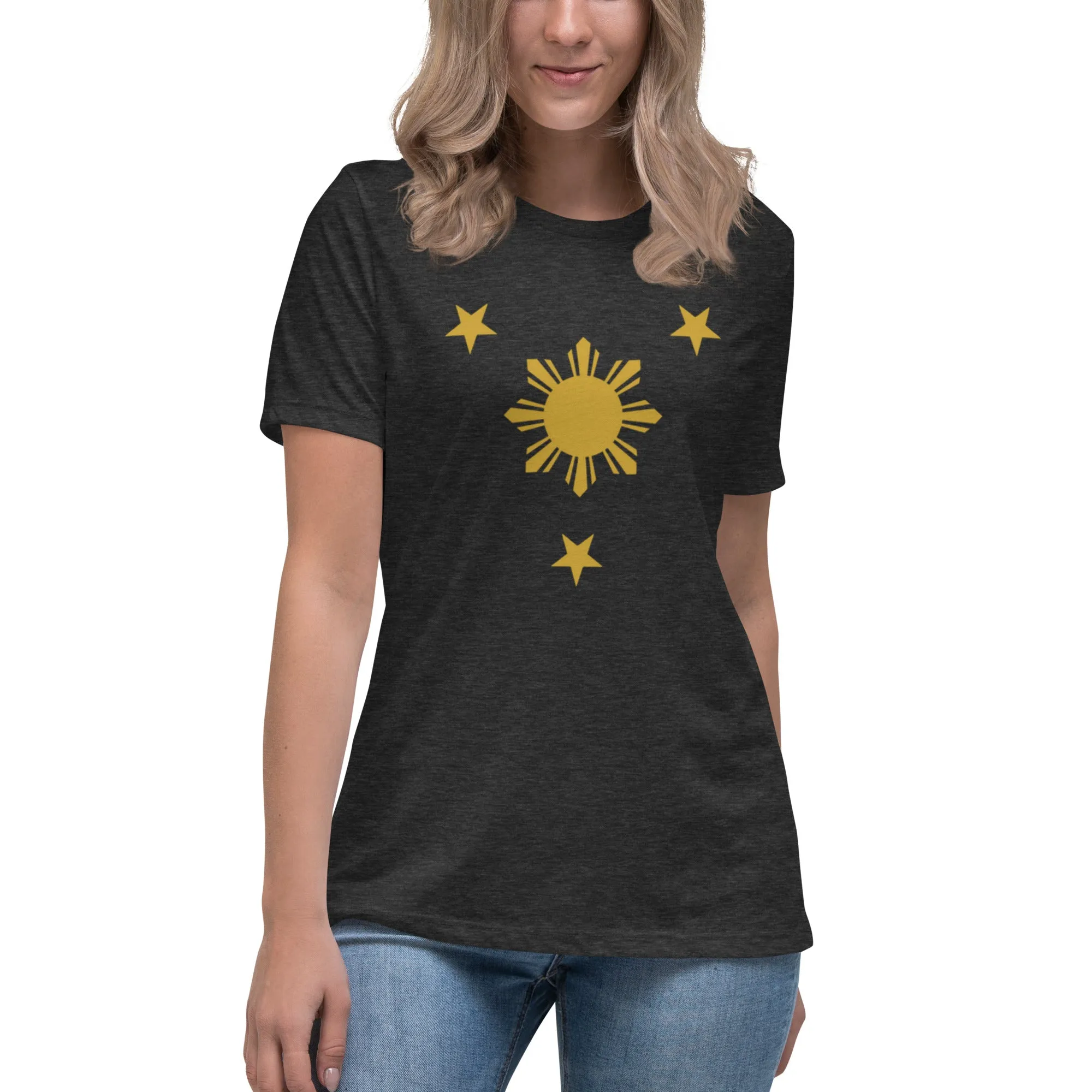 XWT01 - Three Stars and Sun Women's Relaxed T-Shirt - 10 Colors Available