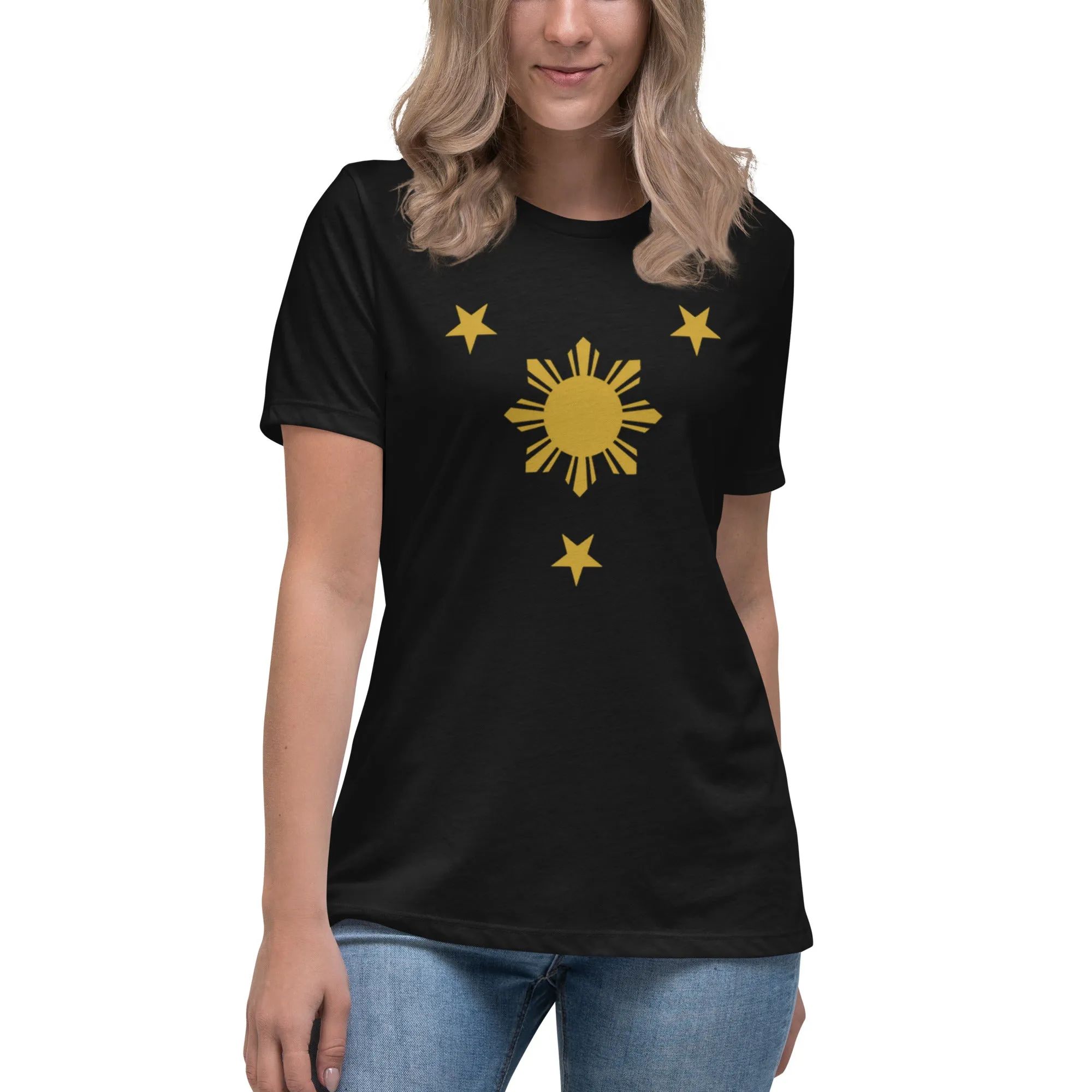 XWT01 - Three Stars and Sun Women's Relaxed T-Shirt - 10 Colors Available