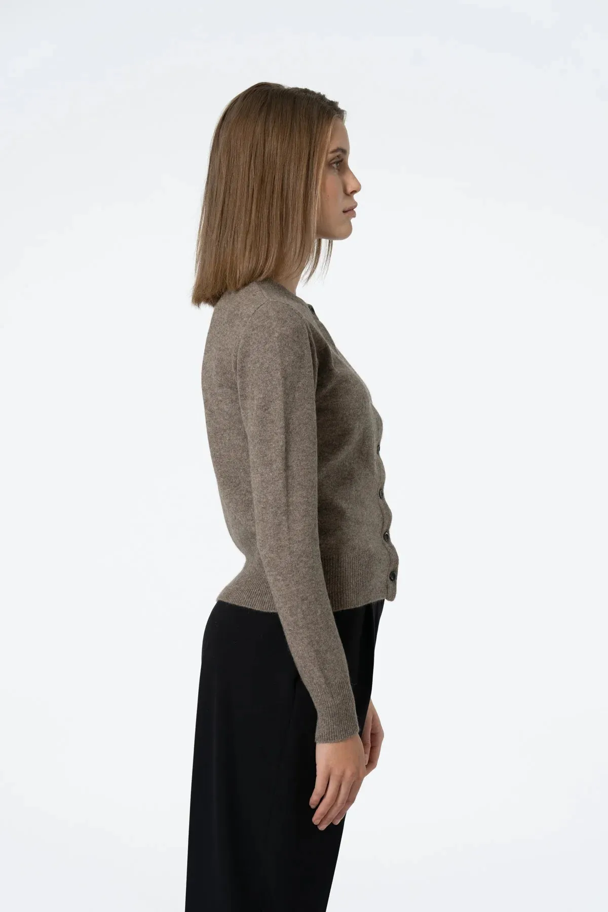 Yak Cardigan in Oat Brown